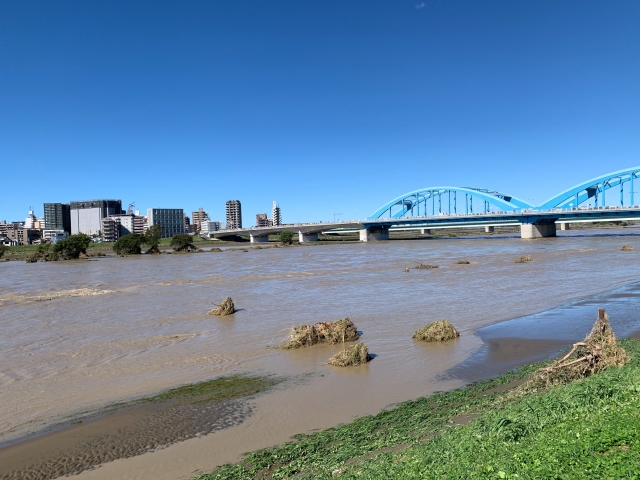 大雨後の川